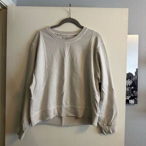 Athleta Women's cream Crew Neck Sweatshirt